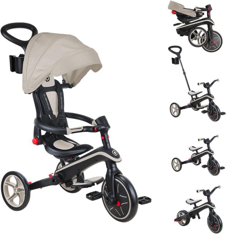 Globber - Tricycle Explorer 4 en 1 - Tricycle Pliable et évolutif en draisienne pour Les Tout-Petits de 10 Mois à 5 Ans